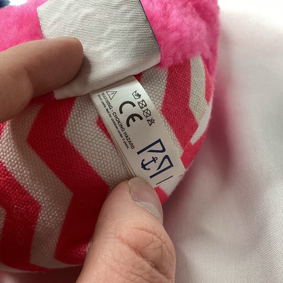The Preppy Pelican Seahorse Plush Stuffed Animal Toy Pink Navy Chevron 11” 2019 - Picture 9 of 11